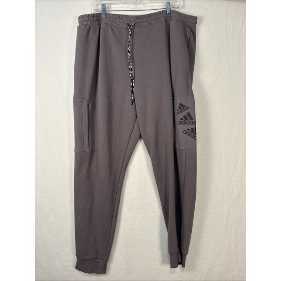 Adidas Men's Trace Grey/purple  Essential Brand Love Fleece Jogger 2XL K1311 - Picture 1 of 13